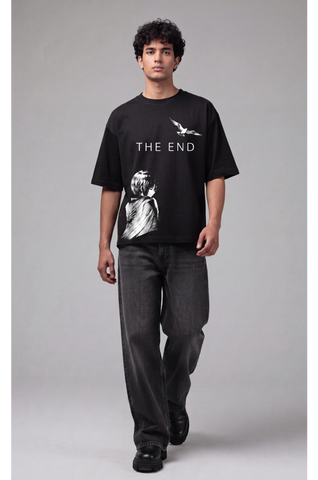 Eren & Mikasa "The End" Oversized Anime T-Shirt  By Zilzy