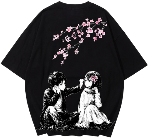 Eren & Mikasa "The End" Oversized Anime T-Shirt  By Zilzy