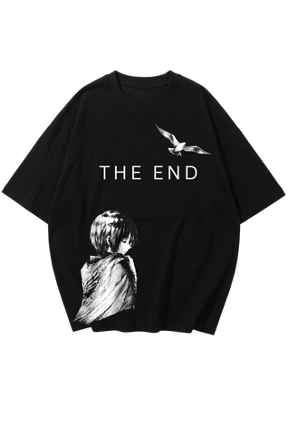 Eren & Mikasa "The End" Oversized Anime T-Shirt  By Zilzy