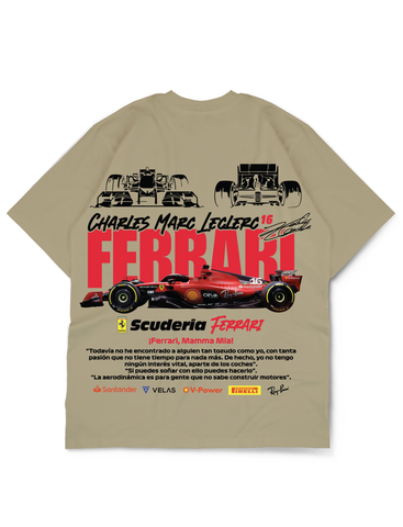 Premium Oversize Drop Shoulder Tee – Ferrari Racing Graphic