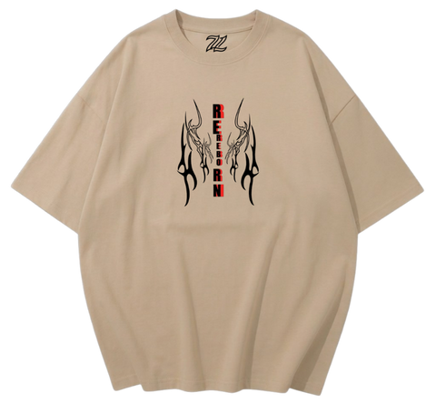 REBORN "Tribal Wings" Graphic Tee – Streetwear Oversized T-Shirt