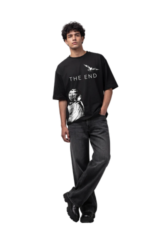 Eren & Mikasa "The End" Oversized Anime T-Shirt  By Zilzy