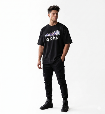 Premium Oversized Anime T-Shirt - Ultra Instinct Goku Graphics