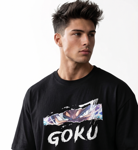Premium Oversized Anime T-Shirt - Ultra Instinct Goku Graphics