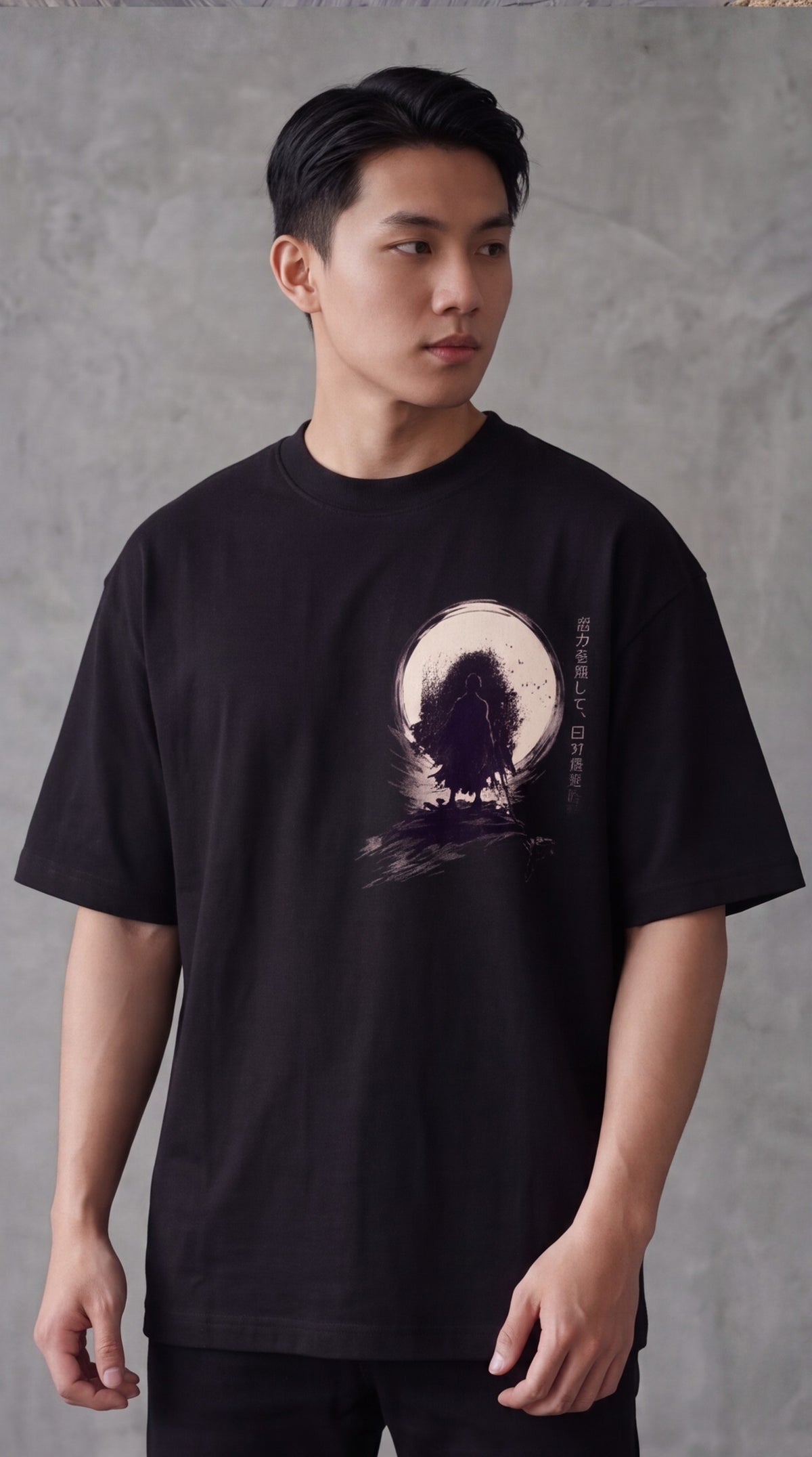 Zilzy "Become Better" Samurai Oversized Graphic T-Shirt