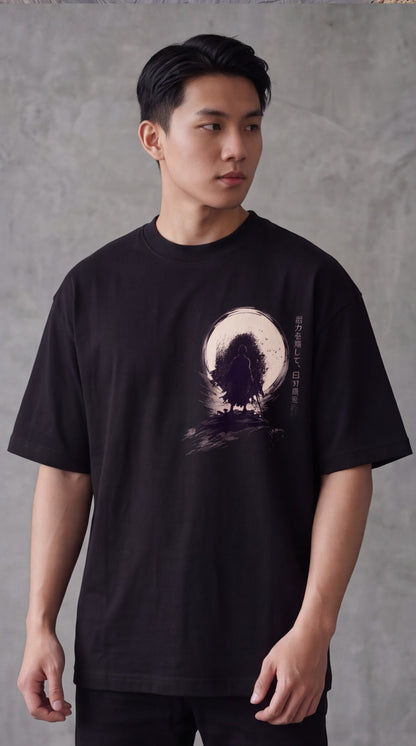 Zilzy "Become Better" Samurai Oversized Graphic T-Shirt