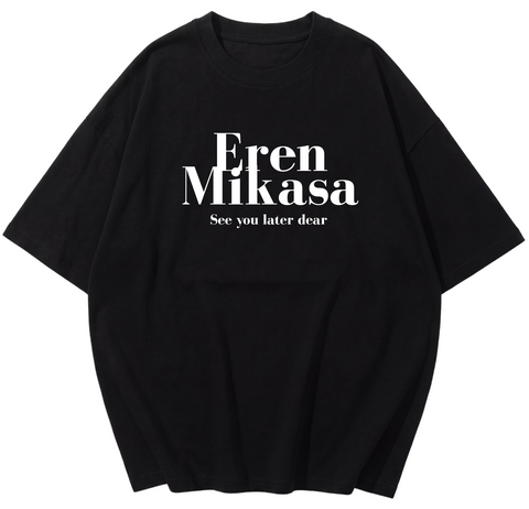 Eren & Mikasa 2 "See You Later" Oversized Anime T-Shirt