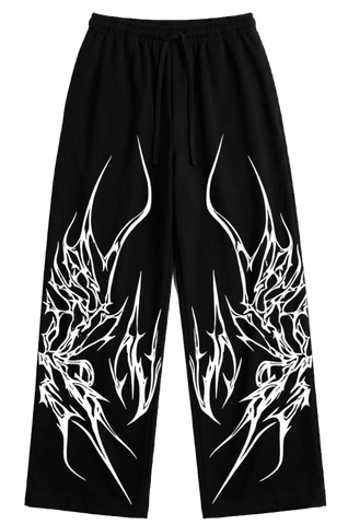 Tribal Graphic Printed Wide-Leg Sweatpants | Premium DTF Print By Zilzy