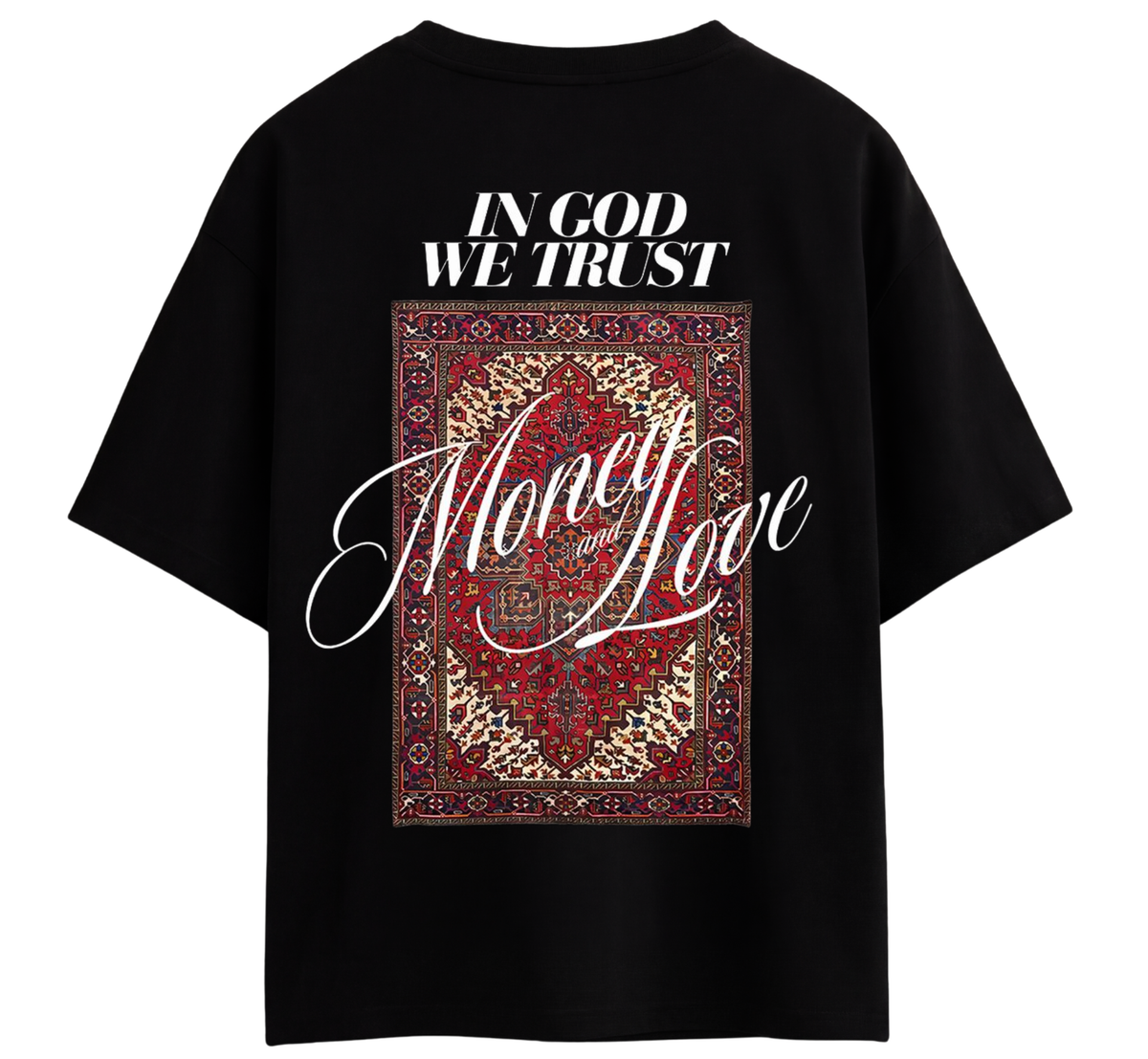 In God We Trust" Persian Graphic Oversized T-Shirt By Zilzy