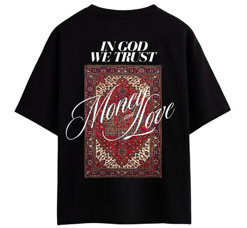In God We Trust" Persian Graphic Oversized T-Shirt By Zilzy