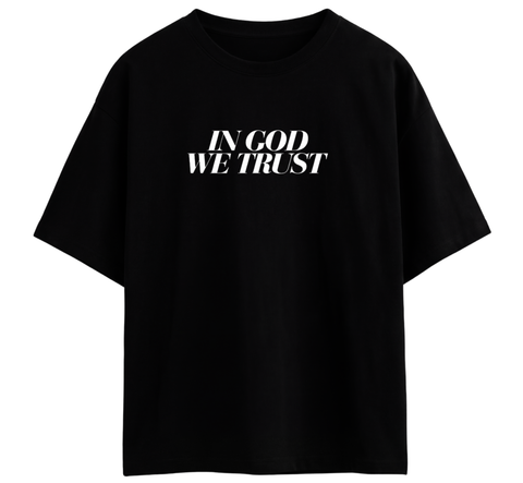 In God We Trust" Persian Graphic Oversized T-Shirt By Zilzy