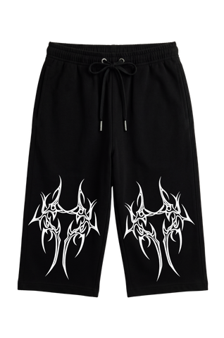 Neo-Tribal" Cyber Graphic Printed Streetwear Long Shorts By Zilzy