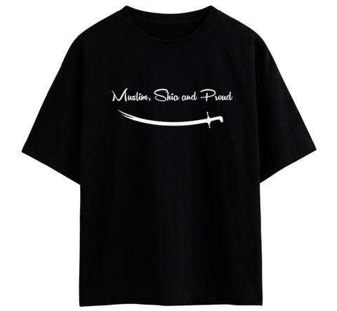 Muslim, Shia and Proud" Zulfiqar Graphic Oversized T-Shirt By Zilzy
