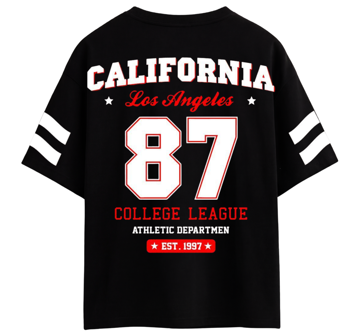 : California Los Angeles "87" Varsity Oversized T-Shirt By Zilzy