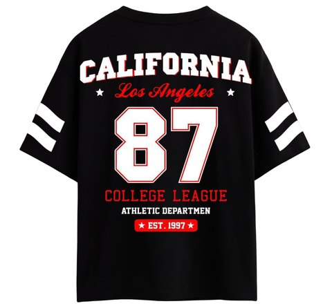: California Los Angeles "87" Varsity Oversized T-Shirt By Zilzy