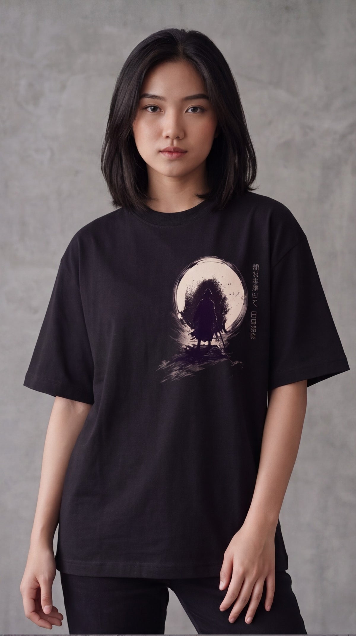 Zilzy "Become Better" Samurai Oversized Graphic T-Shirt